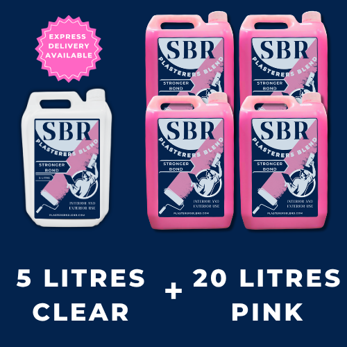 5 Litres Clear SBR & 20 Litres Pink SBR